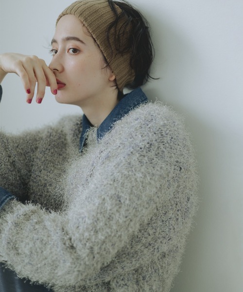 B:MING by BEAMS(ビーミングバイビームス)の「カラー シャギー ニット (手洗い可)(ニット/セーター・レディース・ホワイト系その他5/オレンジ/ブルー系その他3/パープル系その他4・ONE SIZE)」の1枚目の写真