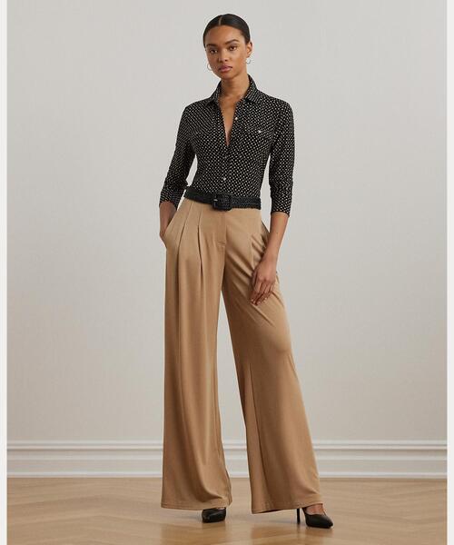 LAUREN RALPH LAUREN(ローレン ラルフ ローレン)の「スリム フィット ジオプリント ジャージー シャツ(シャツ/ブラウス・レディース・ブラック系1・XXS/XS/S/M/L)」の4枚目の写真