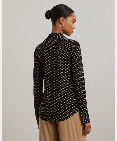 LAUREN RALPH LAUREN(ローレン ラルフ ローレン)の「スリム フィット ジオプリント ジャージー シャツ(シャツ/ブラウス・レディース・ブラック系1・XXS/XS/S/M/L)」の3枚目の写真