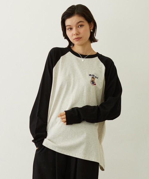 MILKFED.(ミルクフェド)の「M.FEDDY B/B TEE(Tシャツ/カットソー・レディース・ブラック/ネイビー/ライトパープル・M/L)」の2枚目の写真