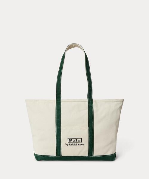 POLO Ralph Lauren ★ ポロ・ベア キャンバストートバッグ ロゴ キャンバス ミディアム Polo ベア トート(505254566) | POLO