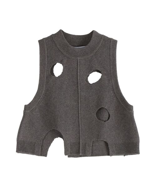 UN3D.(アンスリード)の「CHEESE HOLE VEST / チーズホールベスト(ニット/セーター・レディース・キャメル/グレー/ブラック・38/36)」の3枚目の写真
