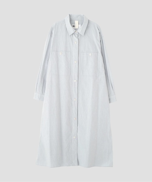 MHL.（エムエイチエル）の「END ON END COTTON WEAVE（ワンピース・レディース・ブルー/ダークグリーン・1/2）」の4枚目の写真