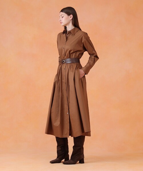 美品✨️アナイ シャツワンピース ロング ベルト 長袖 ブラウン 38
