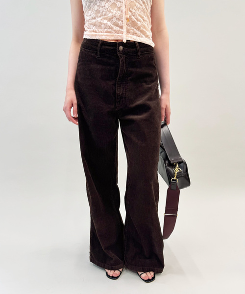 最終値下★新品☆エディットフォールル☆コーデュロイパンツ★ネイビー ROLLAS for LULU】corduroy wide pants（スラックス）｜EDIT