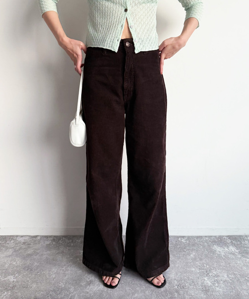 ROLLAS for LULU】corduroy wide pants