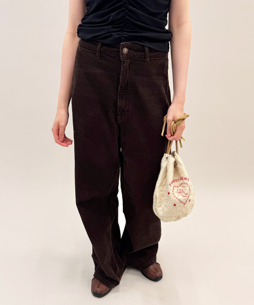 ROLLAS for LULU】corduroy wide pants