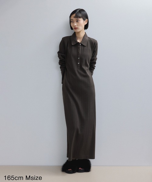 【美品】アダムエロペ ポロシャツワンピース ベージュ ADAM ET ROPÉ FEMME(アダム エ ロペ ファム) / 【サステナブル