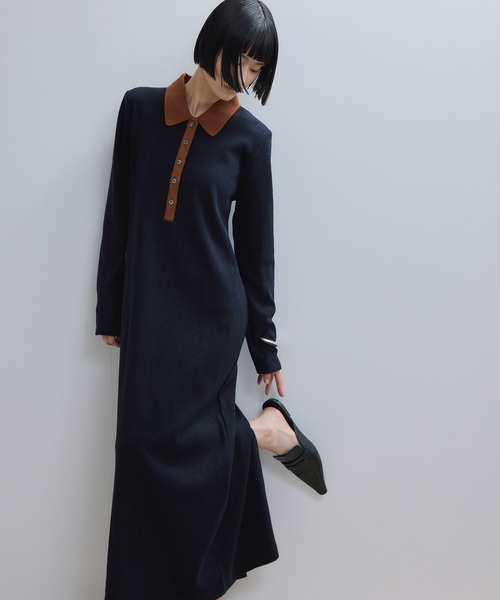 ADAM ET ROPE'(アダムエロペ)の「【WEB限定】ポロシャツワンピース(ワンピース・レディース・ブラック系その他/チャコールグレー/ブラック系その他2/ブラウン系その他/ブルー系その他/ダークブラウン・S/M)」の16枚目の写真