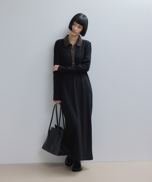 ADAM ET ROPE'(アダムエロペ)の「【WEB限定】ポロシャツワンピース(ワンピース・レディース・ブラック系その他/チャコールグレー/ブラック系その他2/ブラウン系その他/ブルー系その他/ダークブラウン・S/M)」の12枚目の写真