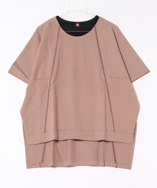 チャイハネ（チャイハネ）の「【チャイハネ】ドルマンスリーブトップス＆タンクトップ2点セット（アンサンブル・レディース・ベージュ/オレンジ/ホワイト/ブラック・FREE）」の3枚目の写真