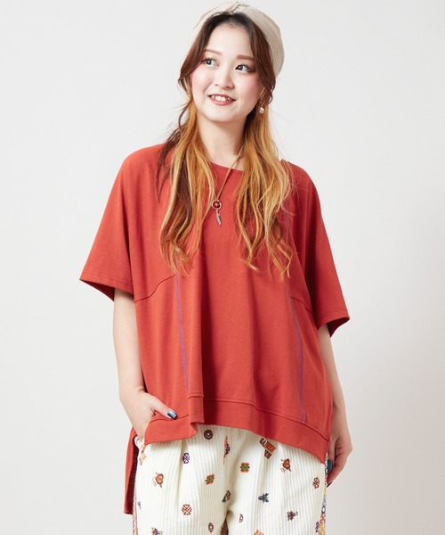 チャイハネ（チャイハネ）の「【チャイハネ】ドルマンスリーブトップス＆タンクトップ2点セット（アンサンブル・レディース・ベージュ/オレンジ/ホワイト/ブラック・FREE）」の4枚目の写真