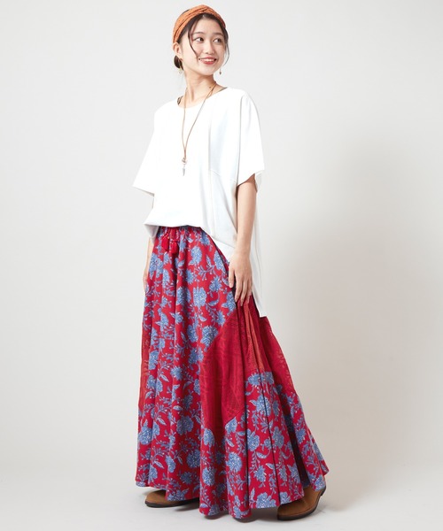 チャイハネ（チャイハネ）の「【チャイハネ】ドルマンスリーブトップス＆タンクトップ2点セット（アンサンブル・レディース・ベージュ/オレンジ/ホワイト/ブラック・FREE）」の7枚目の写真