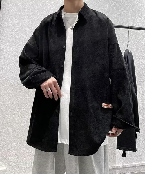 SHEPP(シープ)の「アソートルーズシャツ コーデュロイ/チェックシャツ(シャツ/ブラウス・メンズ・グレー/ブラック/チャコール/ネイビー・L/M)」の2枚目の写真