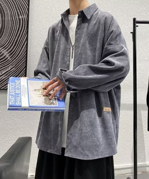 SHEPP(シープ)の「アソートルーズシャツ コーデュロイ/チェックシャツ(シャツ/ブラウス・メンズ・グレー/ブラック/チャコール/ネイビー・L/M)」の11枚目の写真