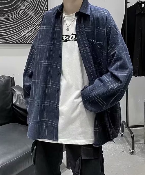 SHEPP(シープ)の「アソートルーズシャツ コーデュロイ/チェックシャツ(シャツ/ブラウス・メンズ・グレー/ブラック/チャコール/ネイビー・L/M)」の16枚目の写真