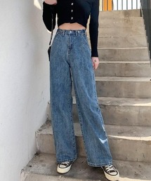 ハイウエストワイドデニム