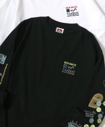 BEN DAVIS/ベンデイビス MULT-CULTURAL EMB LS TEE/オーバーサイズ ストリート 袖プリント ロゴ ワンポイント刺繍 ロングスリーブTシャツ/ロンT/レディース メンズ/2025AW 秋冬