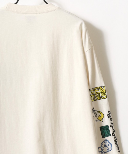 BEN DAVIS(ベンデイビス)の「BEN DAVIS/ベンデイビス MULT-CULTURAL EMB LS TEE/オーバーサイズ ストリート 袖プリント ロゴ ワンポイント刺繍 ロングスリーブTシャツ/ロンT/レディース メンズ/2025AW 秋冬(Tシャツ/カットソー・メンズ・ホワイト/ブラック/オフホワイト・M/L/XL)」の7枚目の写真