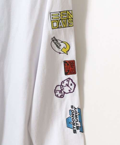 BEN DAVIS(ベンデイビス)の「BEN DAVIS/ベンデイビス MULT-CULTURAL EMB LS TEE/オーバーサイズ ストリート 袖プリント ロゴ ワンポイント刺繍 ロングスリーブTシャツ/ロンT/レディース メンズ/2025AW 秋冬(Tシャツ/カットソー・メンズ・ホワイト/ブラック/オフホワイト・M/L/XL)」の12枚目の写真