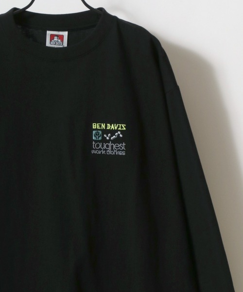BEN DAVIS(ベンデイビス)の「BEN DAVIS/ベンデイビス MULT-CULTURAL EMB LS TEE/オーバーサイズ ストリート 袖プリント ロゴ ワンポイント刺繍 ロングスリーブTシャツ/ロンT/レディース メンズ/2025AW 秋冬(Tシャツ/カットソー・メンズ・ホワイト/ブラック/オフホワイト・M/L/XL)」の6枚目の写真