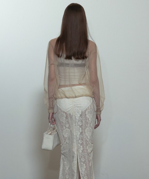 SCULPTOR（スカルプター）の「Mesh Sheer Zip-Up Jacket（その他アウター・レディース・ベージュ・X-SMALL/SMALL）」の4枚目の写真