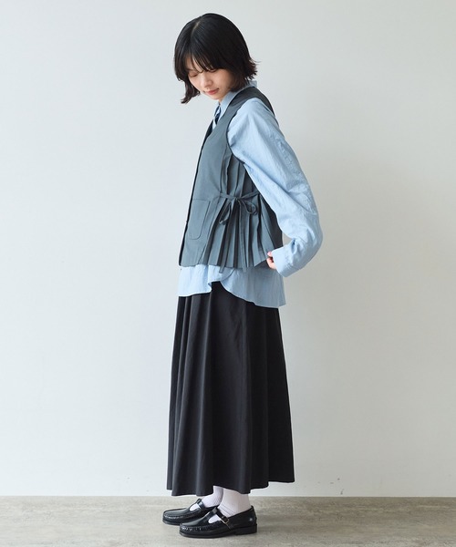 bulle de savon（ビュルデサボン）の「△T/R サイドプリーツベスト（ベスト・レディース・グレー/ブラック・FREE）」の11枚目の写真