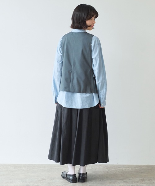 bulle de savon（ビュルデサボン）の「△T/R サイドプリーツベスト（ベスト・レディース・グレー/ブラック・FREE）」の12枚目の写真