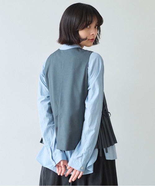 bulle de savon（ビュルデサボン）の「△T/R サイドプリーツベスト（ベスト・レディース・グレー/ブラック・FREE）」の6枚目の写真