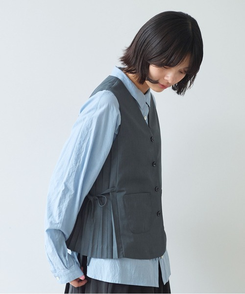 bulle de savon（ビュルデサボン）の「△T/R サイドプリーツベスト（ベスト・レディース・グレー/ブラック・FREE）」の7枚目の写真