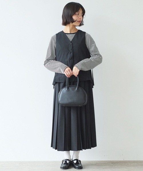 bulle de savon（ビュルデサボン）の「△T/R サイドプリーツベスト（ベスト・レディース・グレー/ブラック・FREE）」の20枚目の写真