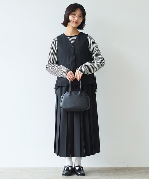 bulle de savon（ビュルデサボン）の「△T/R サイドプリーツベスト（ベスト・レディース・グレー/ブラック・FREE）」の21枚目の写真