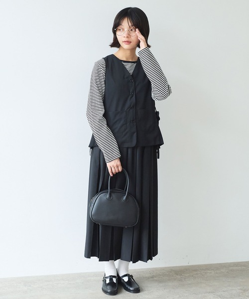 bulle de savon（ビュルデサボン）の「△T/R サイドプリーツベスト（ベスト・レディース・グレー/ブラック・FREE）」の22枚目の写真