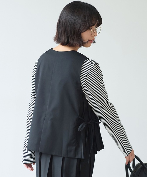 bulle de savon（ビュルデサボン）の「△T/R サイドプリーツベスト（ベスト・レディース・グレー/ブラック・FREE）」の17枚目の写真