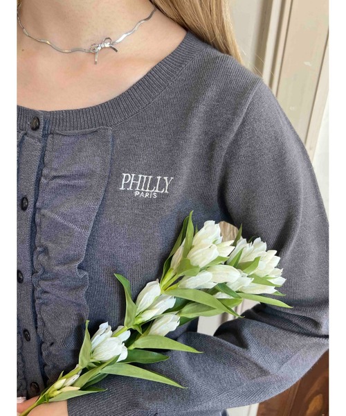 PHILLY（フィリー）の「《秋冬新作★》フリルニットカーディガン（ニット/セーター・レディース・グレー/ブラック/レッド・FREE）」の10枚目の写真
