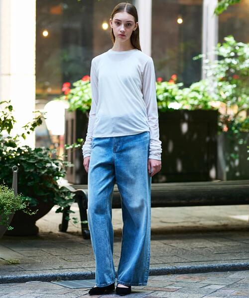 DRESSTERIOR(ドレステリア)の「◆【洗える/リブベロア】シアーリブベロアカットソー(Tシャツ/カットソー・レディース・ホワイト/ブラック・38/36/34)」の4枚目の写真