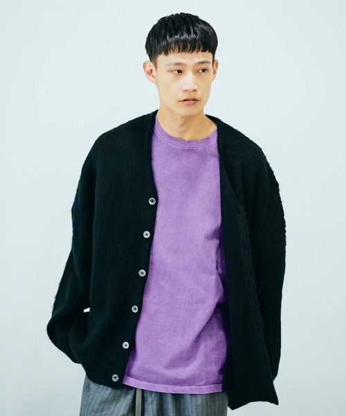 TOWNCRAFT（タウンクラフト）の「TOWNCRAFT / タウンクラフト SOLID SHAGGY CARDIGAN 無地 ソリッドシャギーカーディガン モヘアタッチ（カーディガン/ボレロ・メンズ・ネイビー/チャコールグレー/ヘザーグレー/グリーン/ピンク/ブラック/ブラウン・X-SMALL/SMALL/MEDIUM/LARGE）」の2枚目の写真