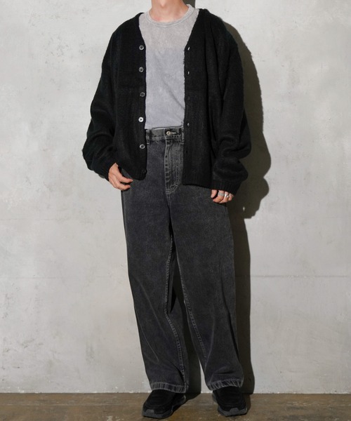 TOWNCRAFT（タウンクラフト）の「TOWNCRAFT / タウンクラフト SOLID SHAGGY CARDIGAN 無地 ソリッドシャギーカーディガン モヘアタッチ（カーディガン/ボレロ・メンズ・ネイビー/チャコールグレー/ヘザーグレー/グリーン/ピンク/ブラック/ブラウン・X-SMALL/SMALL/MEDIUM/LARGE）」の9枚目の写真