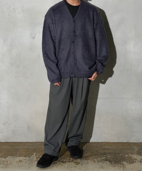 TOWNCRAFT（タウンクラフト）の「TOWNCRAFT / タウンクラフト SOLID SHAGGY CARDIGAN 無地 ソリッドシャギーカーディガン モヘアタッチ（カーディガン/ボレロ・メンズ・ネイビー/チャコールグレー/ヘザーグレー/グリーン/ピンク/ブラック/ブラウン・X-SMALL/SMALL/MEDIUM/LARGE）」の13枚目の写真