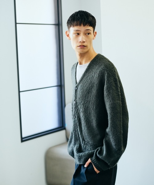 TOWNCRAFT / タウンクラフト SOLID SHAGGY CARDIGAN 無地 ソリッド
