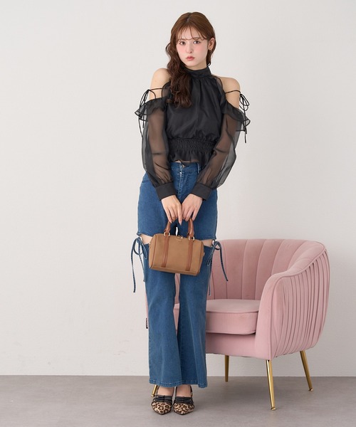 one after another NICE CLAUP（ワンアフターアナザーナイスクラップ）の「バックリボンアメスリブラウス（シャツ/ブラウス・レディース・ブラウン/アイボリー/ピンク/ブラック/ネイビー/ドット・FREE）」の19枚目の写真