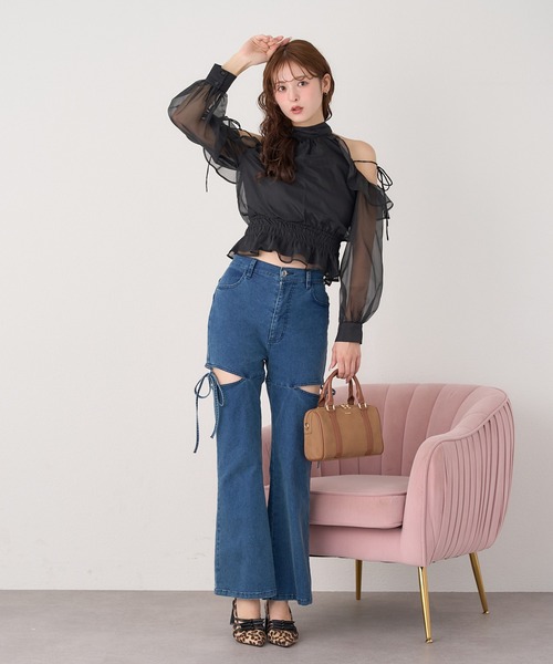 one after another NICE CLAUP（ワンアフターアナザーナイスクラップ）の「バックリボンアメスリブラウス（シャツ/ブラウス・レディース・ブラウン/アイボリー/ピンク/ブラック/ネイビー/ドット・FREE）」の20枚目の写真