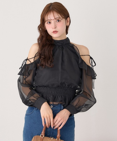 one after another NICE CLAUP（ワンアフターアナザーナイスクラップ）の「バックリボンアメスリブラウス（シャツ/ブラウス・レディース・ブラウン/アイボリー/ピンク/ブラック/ネイビー/ドット・FREE）」の22枚目の写真