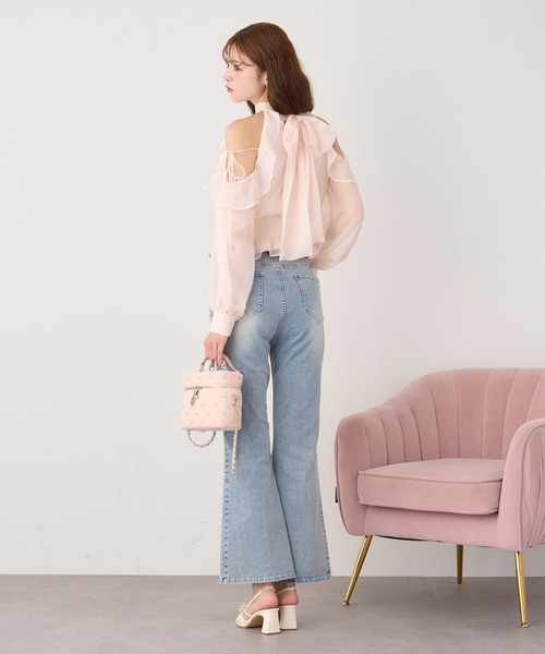 one after another NICE CLAUP（ワンアフターアナザーナイスクラップ）の「バックリボンアメスリブラウス（シャツ/ブラウス・レディース・ブラウン/アイボリー/ピンク/ブラック/ネイビー/ドット・FREE）」の14枚目の写真