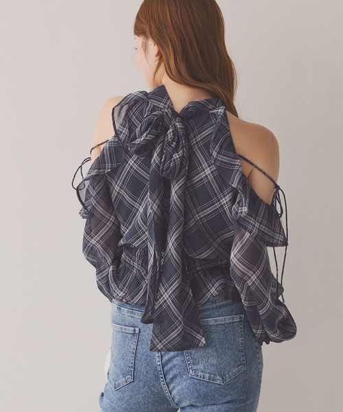 one after another NICE CLAUP（ワンアフターアナザーナイスクラップ）の「バックリボンアメスリブラウス（シャツ/ブラウス・レディース・ブラウン/アイボリー/ピンク/ブラック/ネイビー/ドット・FREE）」の18枚目の写真