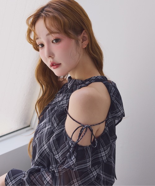 one after another NICE CLAUP（ワンアフターアナザーナイスクラップ）の「バックリボンアメスリブラウス（シャツ/ブラウス・レディース・ブラウン/アイボリー/ピンク/ブラック/ネイビー/ドット・FREE）」の17枚目の写真