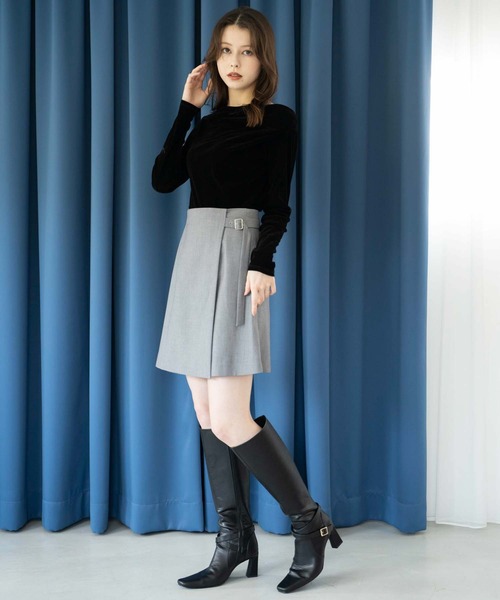 NOELA(ノエラ)の「ラップミニスカート(スカート・レディース・グレー/ベージュ・S/M)」の5枚目の写真