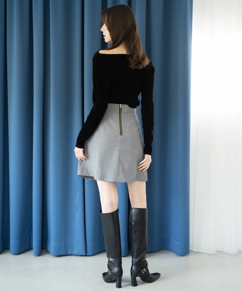 NOELA(ノエラ)の「ラップミニスカート(スカート・レディース・グレー/ベージュ・S/M)」の6枚目の写真