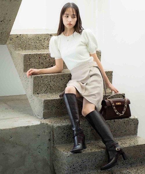 NOELA(ノエラ)の「ラップミニスカート(スカート・レディース・グレー/ベージュ・S/M)」の9枚目の写真