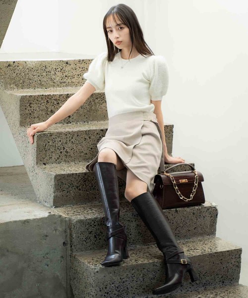 NOELA(ノエラ)の「ラップミニスカート(スカート・レディース・グレー/ベージュ・S/M)」の10枚目の写真